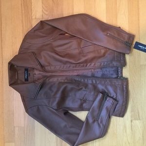 Kenneth Cole faux leather moto jacket